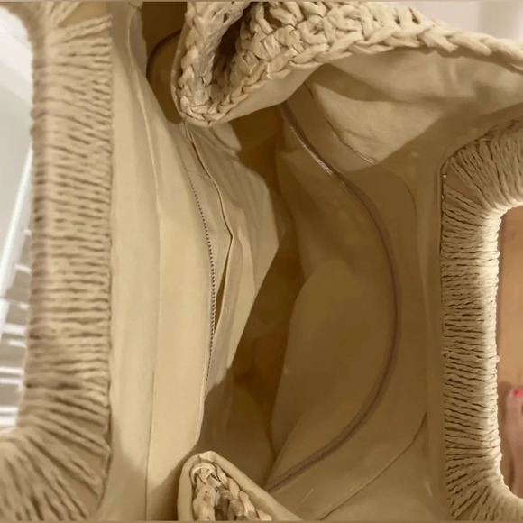 Women Straw Handbag Square Beach Bag Woven hand Bag Large Capacity Tote - Picture 3 of 4